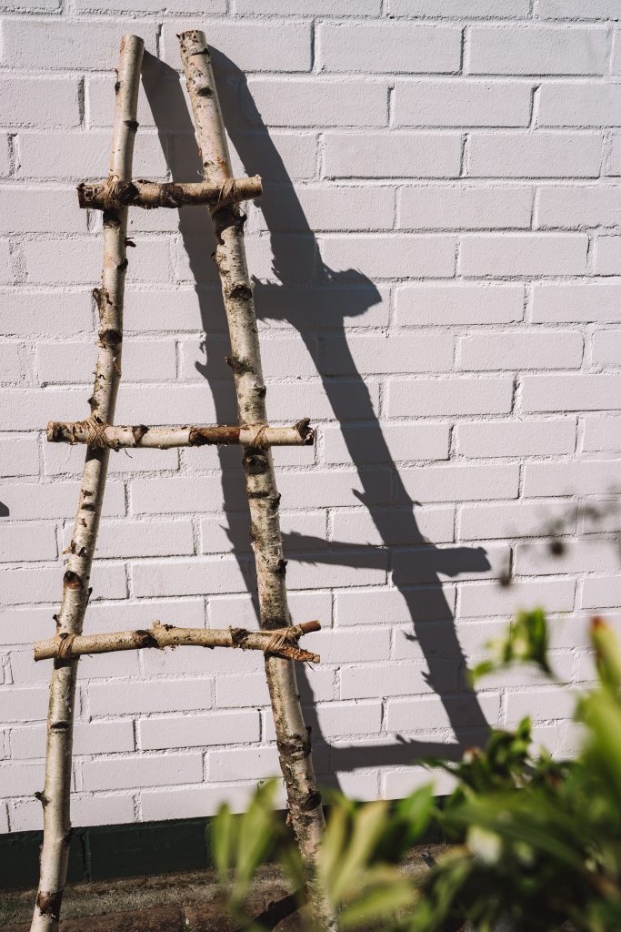 DIY, Dekoleiter, Deco Ladder, Do it yourself, Dekoleiter selber bauen, Hänge Vase, Kräutergarten